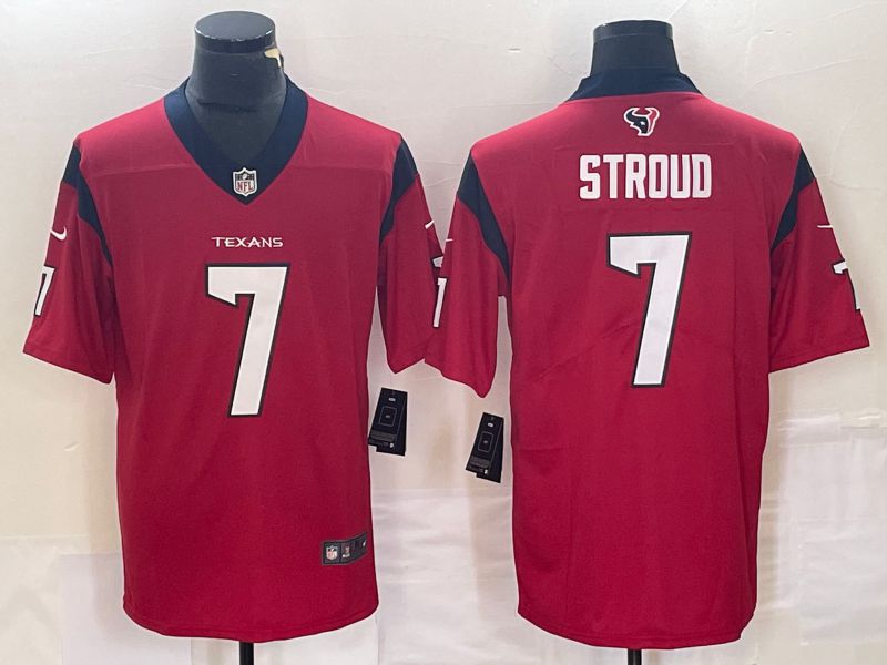 Men Houston Texans #7 Stroud Red 2023 Nike Vapor Limited NFL Jersey style 1